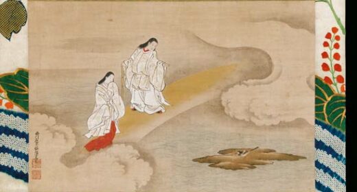 Nishikawa Sukenobu, The God Izanagi and Goddess Izanami, 18th century: a scene from Shinto’s main cosmogony.